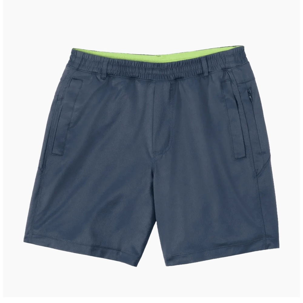 Birddogs Men's Athletic Shorts Navy with Lime Waistband